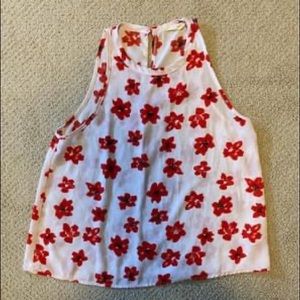 High neck floral chiffon top